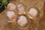 Polished Rose Quartz Free Form in PVC Resin Paperweight Spheres - sold per item - From South Africa - Toprock Gemstones and Minerals 
