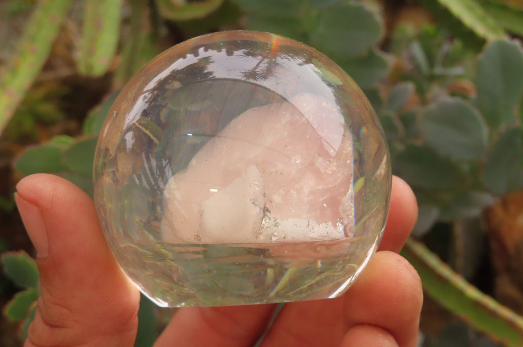 Polished Rose Quartz Free Form in PVC Resin Paperweight Spheres - sold per item - From South Africa - Toprock Gemstones and Minerals 