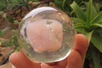 Polished Rose Quartz Free Form in PVC Resin Paperweight Spheres - sold per item - From South Africa - Toprock Gemstones and Minerals 