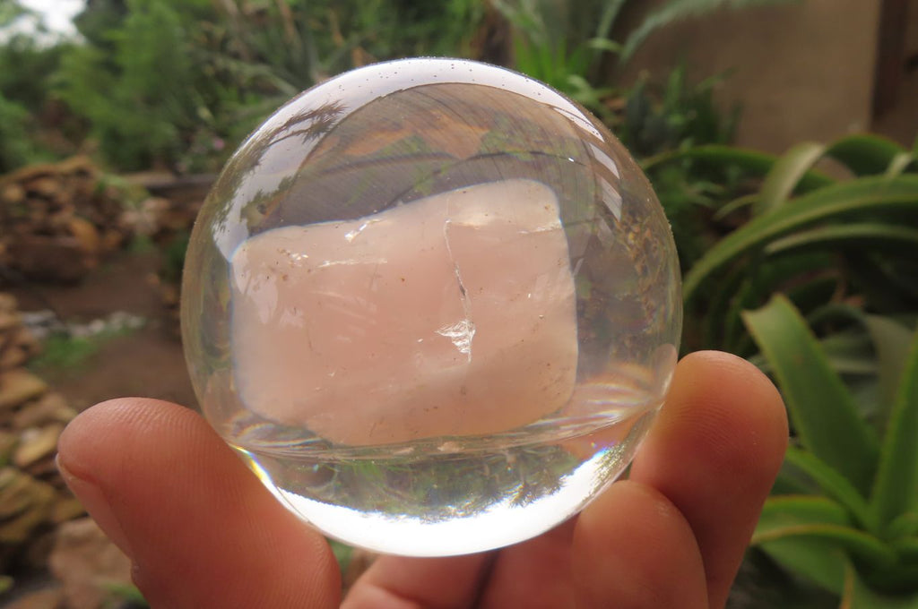 Polished Rose Quartz Free Form in PVC Resin Paperweight Spheres - sold per item - From South Africa - Toprock Gemstones and Minerals 