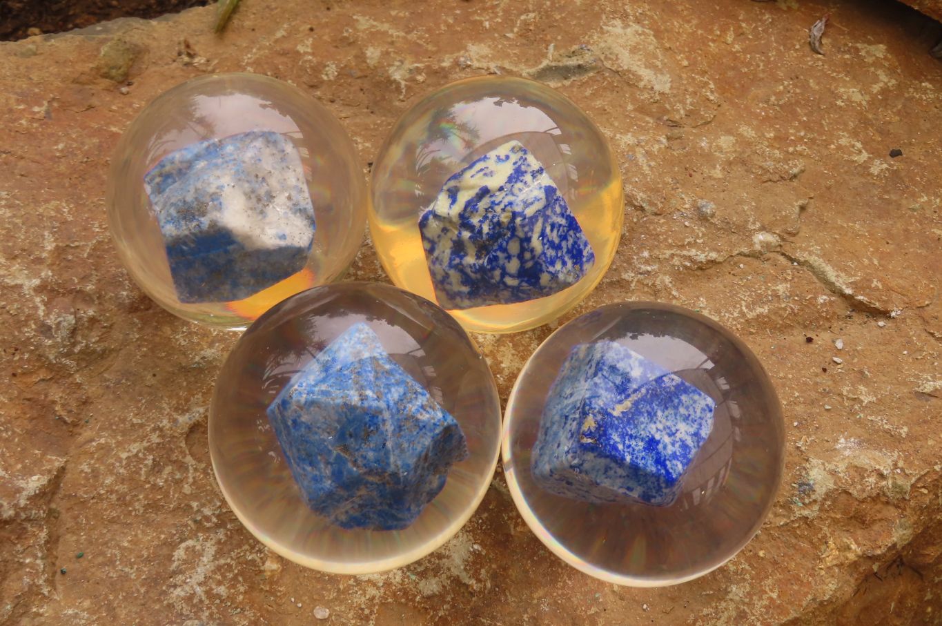 Polished Lapis Lazuli in PVC Resin Paperweight Spheres - sold per item - From Afghanistan - Toprock Gemstones and Minerals 