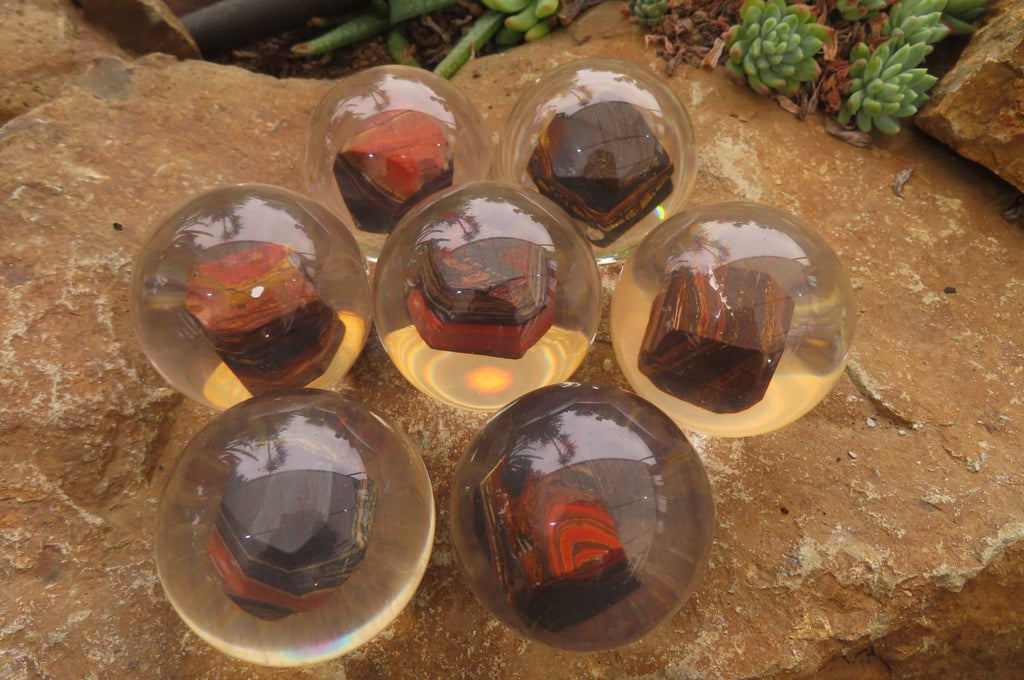 Polished Tiger Iron Jasper in PVC Resin Paperweight Spheres - sold per item - From Australia - Toprock Gemstones and Minerals 