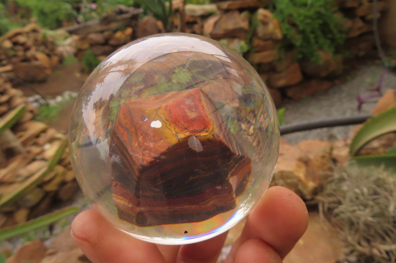 Polished Tiger Iron Jasper in PVC Resin Paperweight Spheres - sold per item - From Australia - Toprock Gemstones and Minerals 