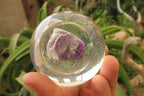 Polished Chevron Amethyst cobbed pieces in PVC Resin Paperweight Spheres - sold per item - From Zambia - Toprock Gemstones and Minerals 