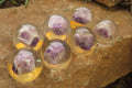 Polished Chevron Amethyst cobbed pieces in PVC Resin Paperweight Spheres - sold per item - From Zambia - Toprock Gemstones and Minerals 