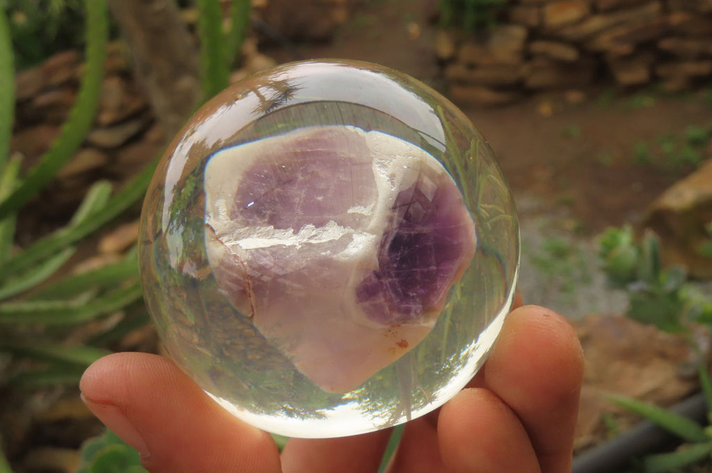 Polished Chevron Amethyst cobbed pieces in PVC Resin Paperweight Spheres - sold per item - From Zambia - Toprock Gemstones and Minerals 