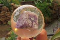 Polished Chevron Amethyst cobbed pieces in PVC Resin Paperweight Spheres - sold per item - From Zambia - Toprock Gemstones and Minerals 