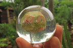 Polished Pink and Green Unakite cobbed piece in PVC Resin Paperweight Sphere - sold per item - From South Africa - Toprock Gemstones and Minerals 