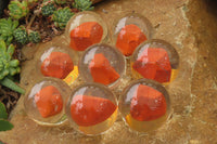 Polished Red Jasper cobbed piece in PVC Resin Paperweight Sphere - sold per item - From South Africa - Toprock Gemstones and Minerals 