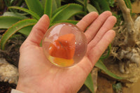 Polished Red Jasper cobbed piece in PVC Resin Paperweight Sphere - sold per item - From South Africa - Toprock Gemstones and Minerals 
