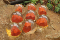 Polished Red Jasper cobbed piece in PVC Resin Paperweight Sphere - sold per item - From South Africa - Toprock Gemstones and Minerals 