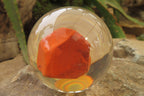 Polished Red Jasper cobbed piece in PVC Resin Paperweight Sphere - sold per item - From South Africa - Toprock Gemstones and Minerals 