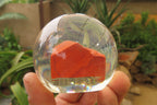 Polished Red Jasper cobbed piece in PVC Resin Paperweight Sphere - sold per item - From South Africa - Toprock Gemstones and Minerals 