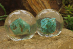Polished Blue Chrysocolla cobbed piece in PVC Resin Paperweight Sphere - sold per item - From Namibia - Toprock Gemstones and Minerals 