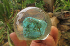 Polished Blue Chrysocolla cobbed piece in PVC Resin Paperweight Sphere - sold per item - From Namibia - Toprock Gemstones and Minerals 