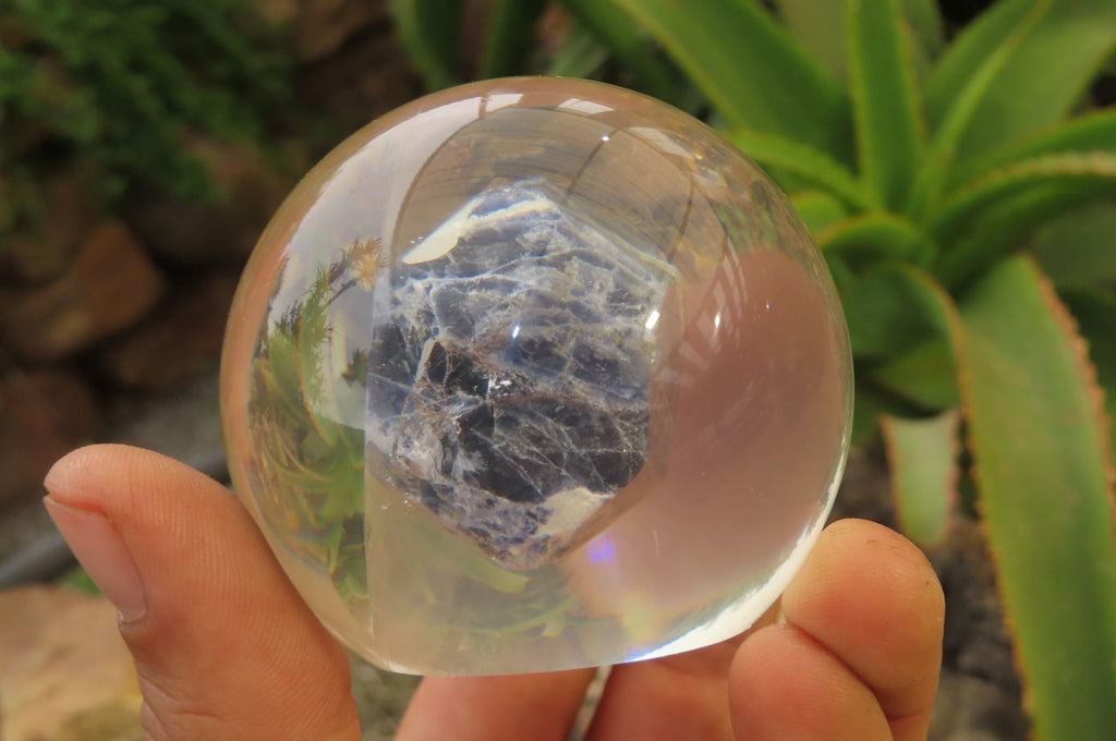 Polished Sodalite cobbed piece in PVC Resin Paperweight Sphere - sold per item - From Namibia - Toprock Gemstones and Minerals 