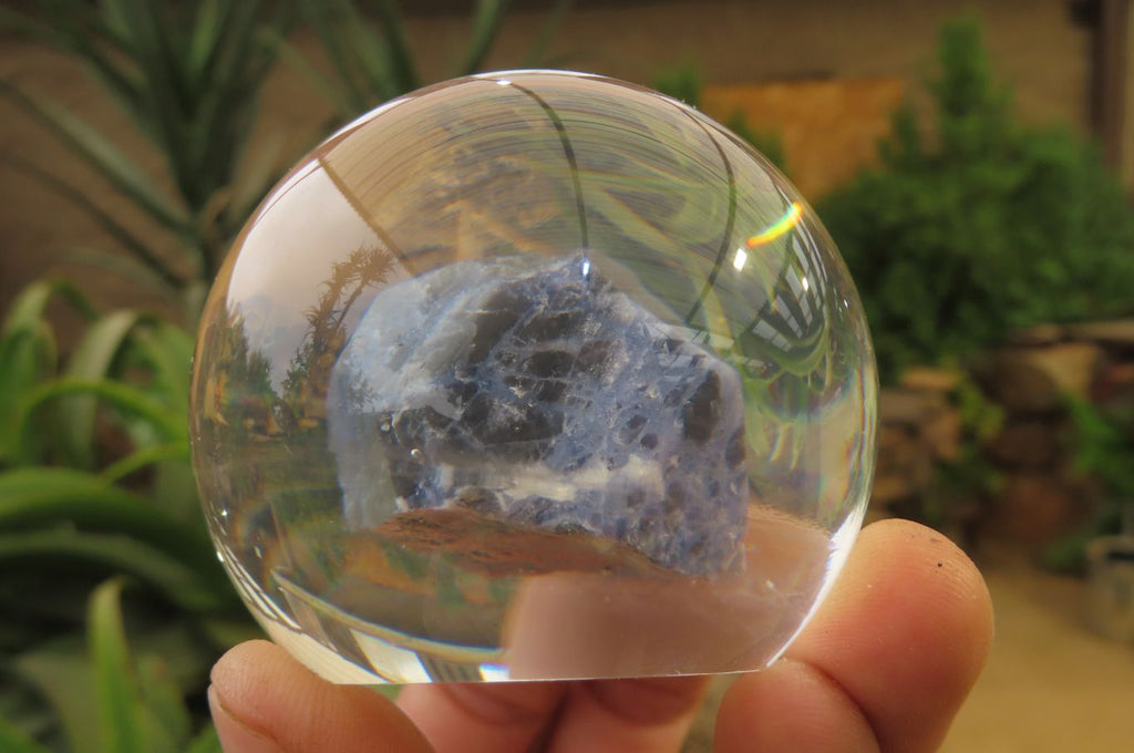 Polished Sodalite cobbed piece in PVC Resin Paperweight Sphere - sold per item - From Namibia - Toprock Gemstones and Minerals 