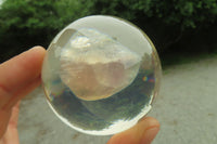Polished Watermelon Fluorite cobbed piece in PVC Resin Paperweight Sphere - sold per item - From Namibia - Toprock Gemstones and Minerals 