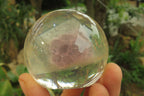 Polished Watermelon Fluorite cobbed piece in PVC Resin Paperweight Sphere - sold per item - From Namibia - Toprock Gemstones and Minerals 