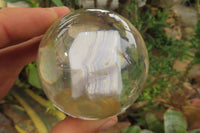 Polished Blue Lace Agate cobbed piece in PVC Resin Paperweight Sphere - sold per item - From Namibia - Toprock Gemstones and Minerals 