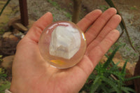 Polished Blue Lace Agate cobbed piece in PVC Resin Paperweight Sphere - sold per item - From Namibia - Toprock Gemstones and Minerals 