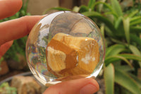 Polished Namibian Desert Picture Stone Jasper cobbed piece in PVC Resin Paperweight Sphere - sold per item - From Namibia