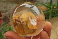 Polished Namibian Desert Picture Stone Jasper cobbed piece in PVC Resin Paperweight Sphere - sold per item - From Namibia