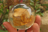 Polished Namibian Desert Picture Stone Jasper cobbed piece in PVC Resin Paperweight Sphere - sold per item - From Namibia