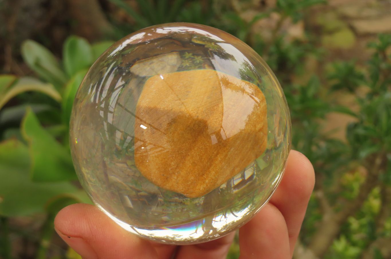 Polished Namibian Desert Picture Stone Jasper cobbed piece in PVC Resin Paperweight Sphere - sold per item - From Namibia - Toprock Gemstones and Minerals 