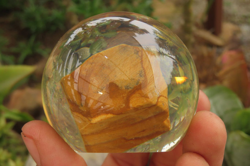 Polished Namibian Desert Picture Stone Jasper cobbed piece in PVC Resin Paperweight Sphere - sold per item - From Namibia - Toprock Gemstones and Minerals 