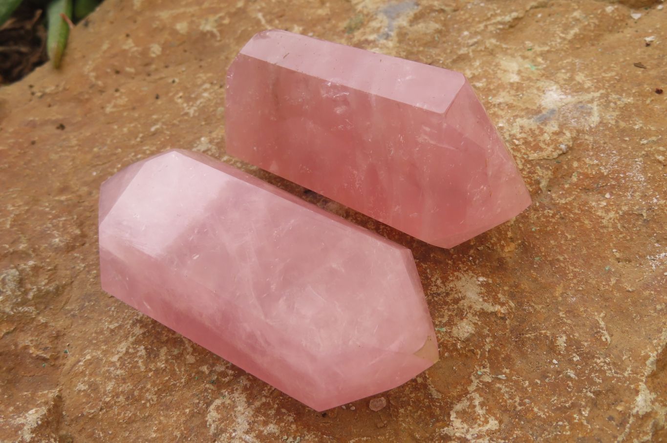Polished Double Terminated Rose Quartz Points x 12 From Ambatondrazaka, Madagascar - Toprock Gemstones and Minerals 