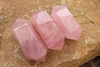 Polished Double Terminated Rose Quartz Points x 12 From Ambatondrazaka, Madagascar - Toprock Gemstones and Minerals 