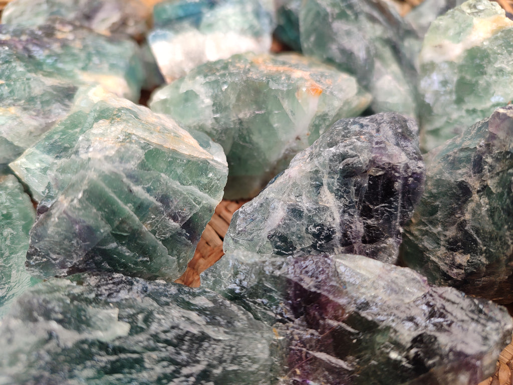 Natural Watermelon Fluorite Cobbed Specimens x 15 From Uis, Namibia - Toprock Gemstones and Minerals 