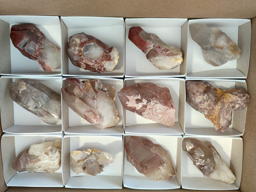 Natural Red Hematoid Quartz Crystals x 12 From Karoi, Zimbabwe - Toprock Gemstones and Minerals 