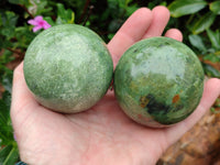 Polished Chrysoprase Spheres x 5 From Madagascar - Toprock Gemstones and Minerals 