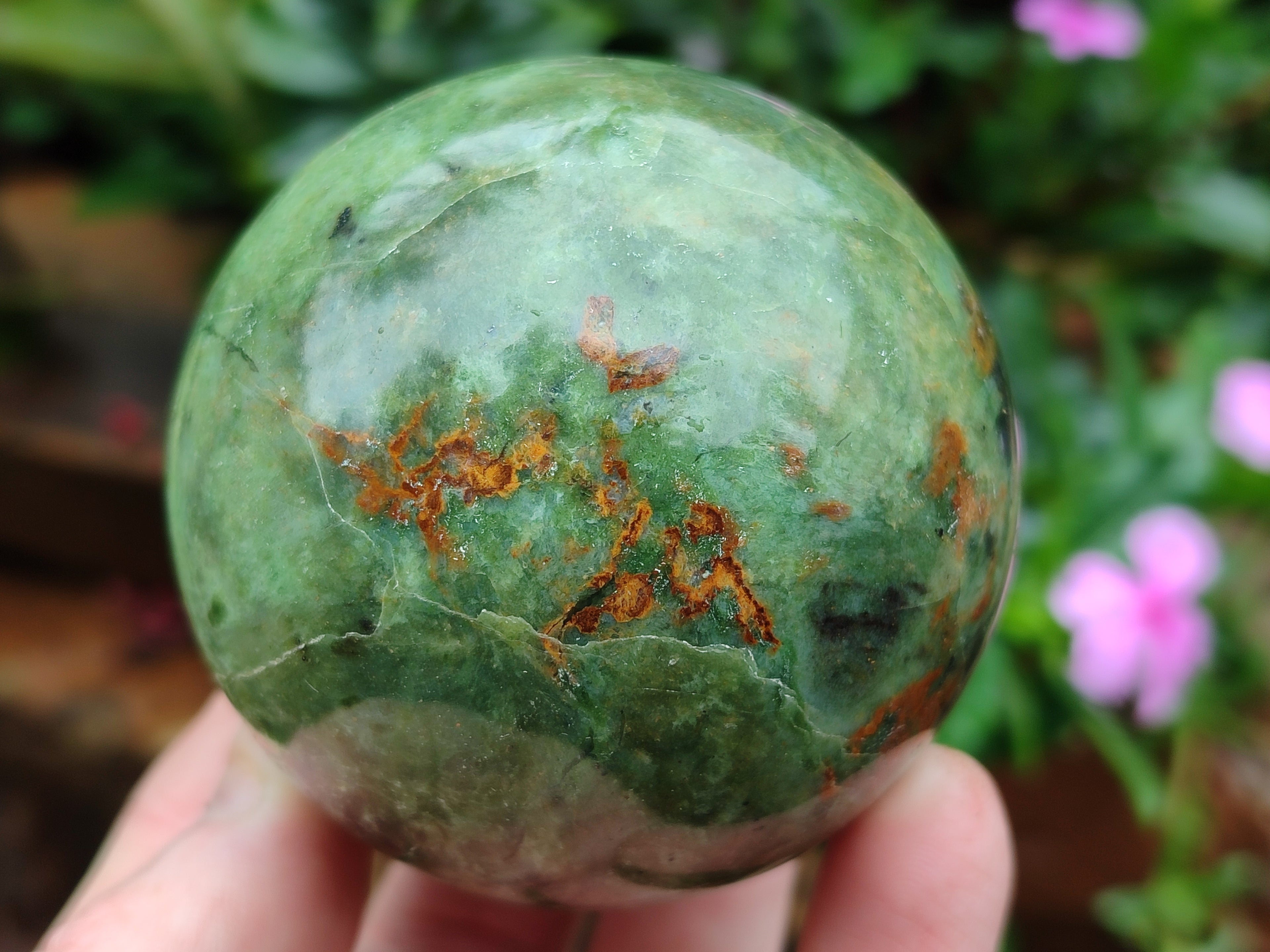 Polished Chrysoprase Spheres x 5 From Madagascar - Toprock Gemstones and Minerals 