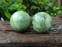 Polished Chrysoprase Spheres x 5 From Madagascar - Toprock Gemstones and Minerals 