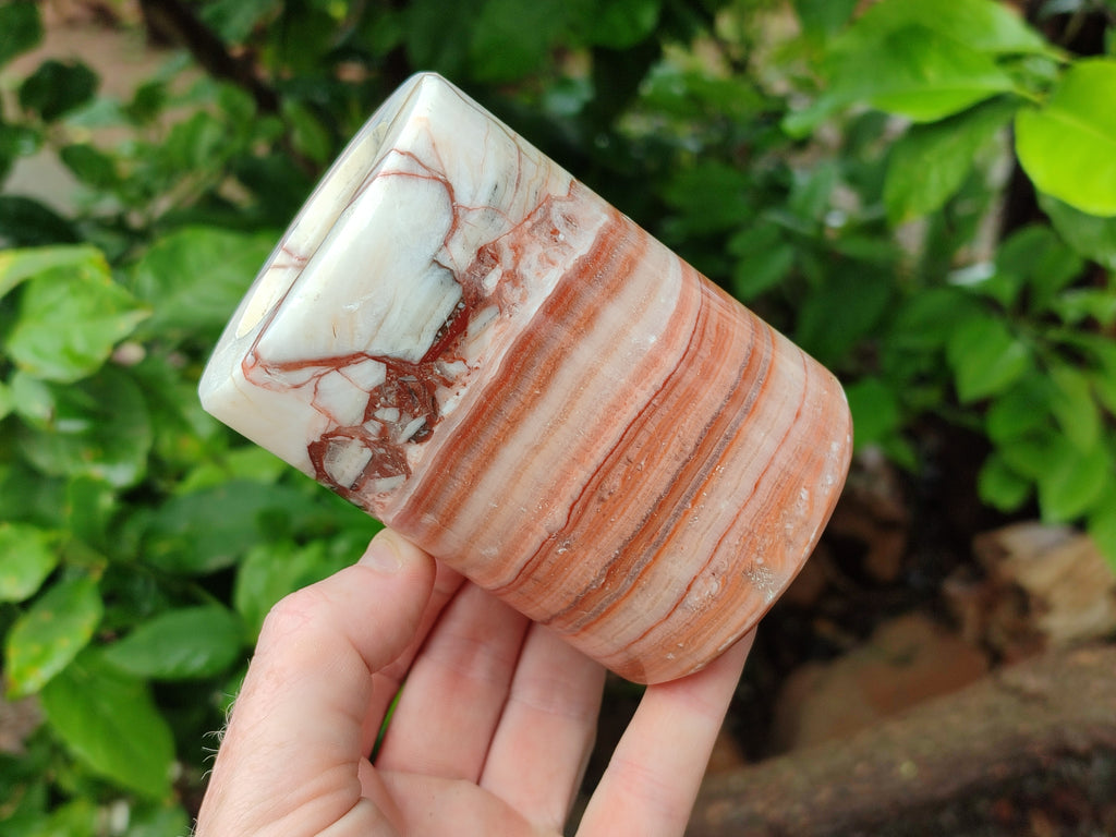 Polished Banded Onyx Candle Holders x 2 From Mexico - Toprock Gemstones and Minerals 