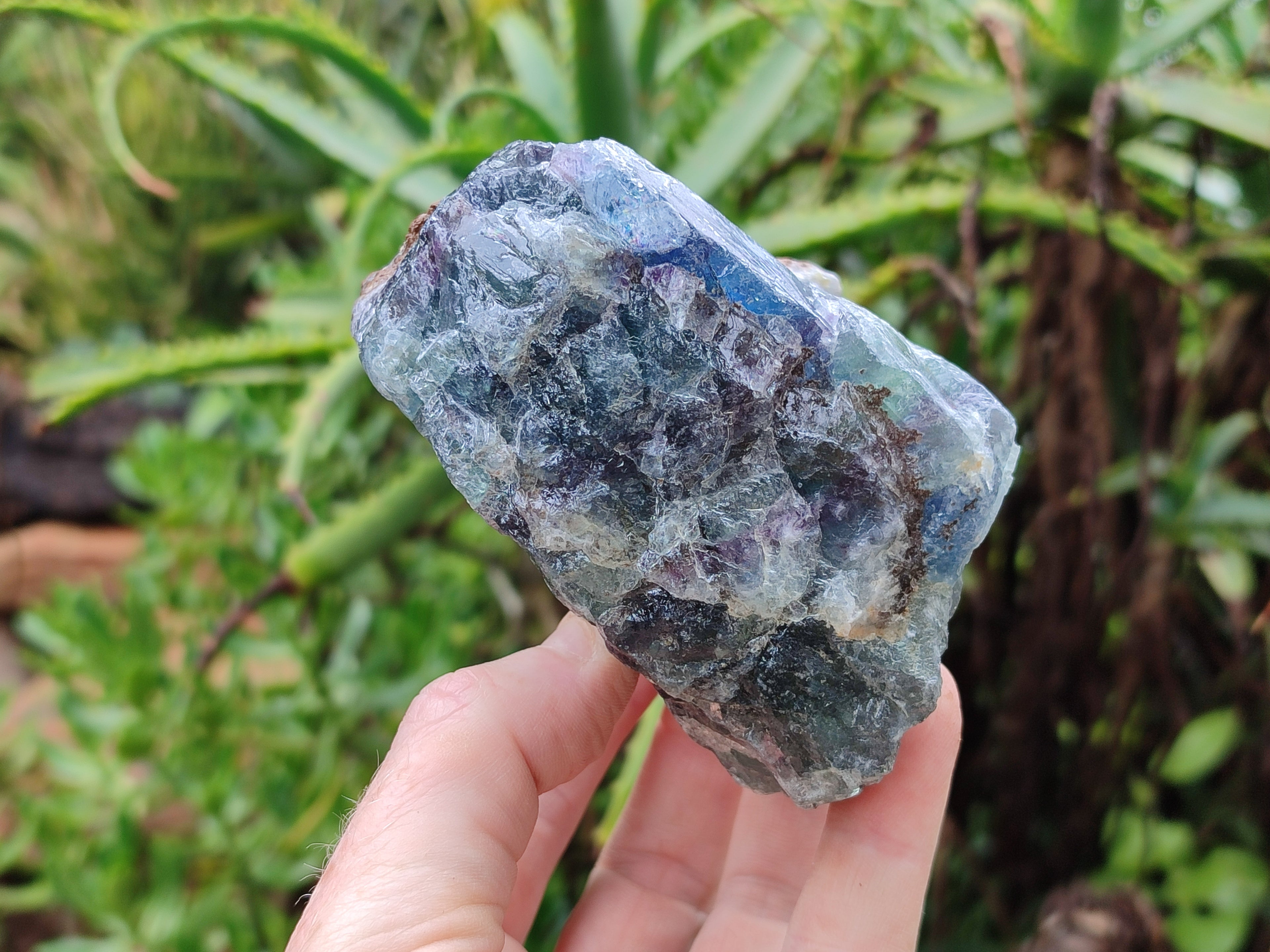 Natural Watermelon Fluorite Cobbed Specimens x 5 From Uis, Namibia - Toprock Gemstones and Minerals 