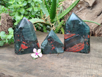 Polished Bloodstone Points x 3 From Swaziland - Toprock Gemstones and Minerals 