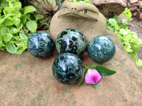 Polished Stromatolite Spheres x 4 From Madagascar