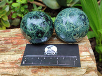 Polished Stromatolite Spheres x 4 From Madagascar