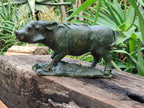 Hand Made Green Verdite Warthog Carving x 1 From Zimbabwe - Toprock Gemstones and Minerals 