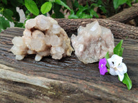 Natural Smokey Phantom Quartz Clusters x 2 From Luena, Congo - Toprock Gemstones and Minerals 