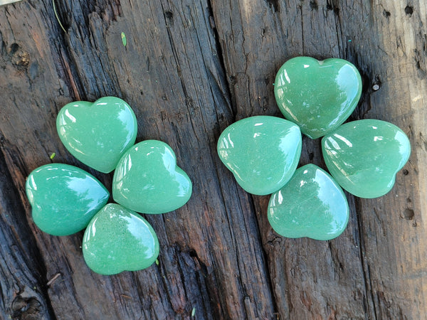 Polished Aventurine Gemstone Hearts - sold per item - From Zimbabwe - Toprock Gemstones and Minerals 