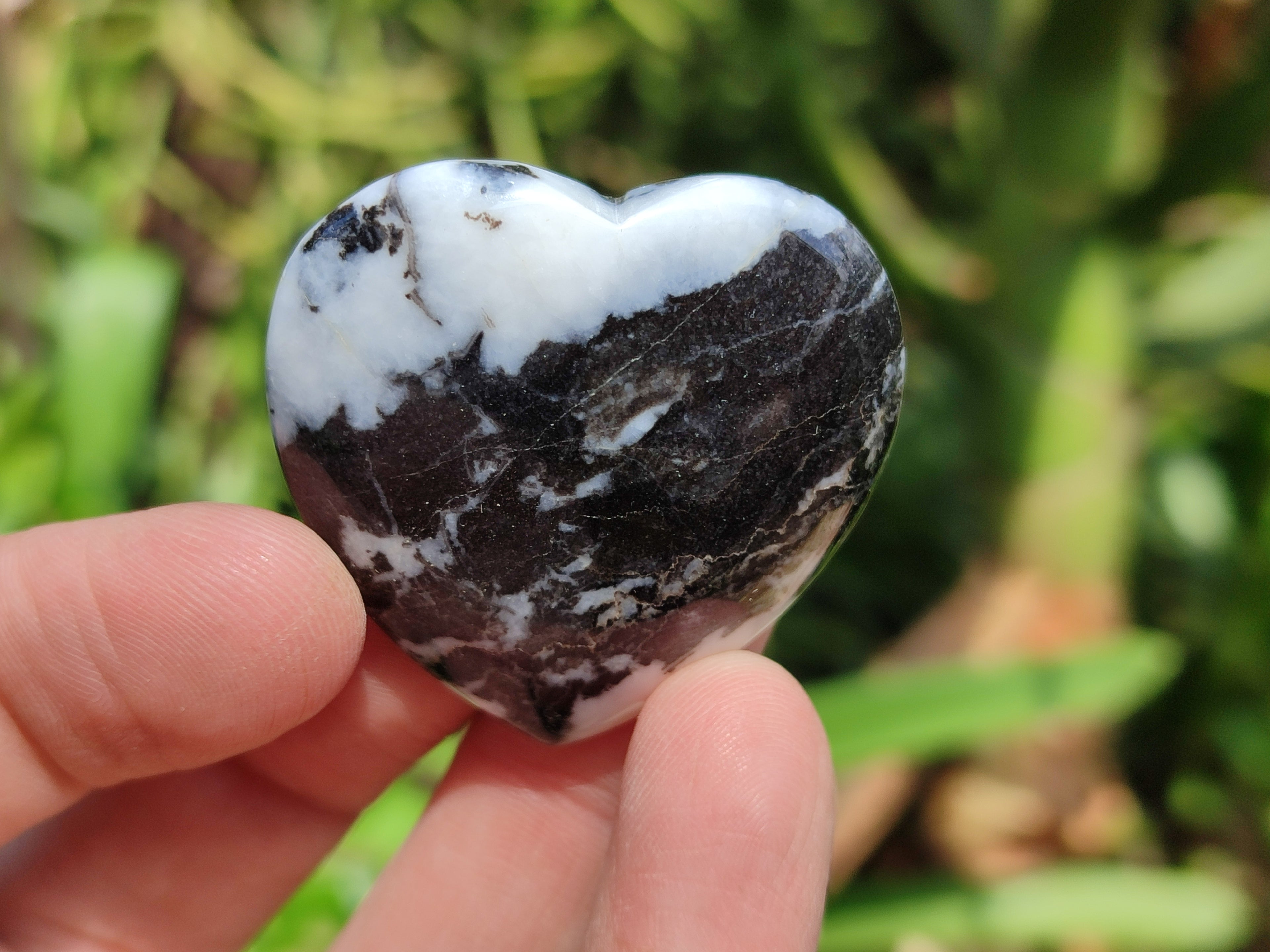 Polished Zebra Marble Gemstone Hearts - sold per item - From China - Toprock Gemstones and Minerals 