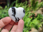 Polished Zebra Marble Gemstone Hearts - sold per item - From China - Toprock Gemstones and Minerals 