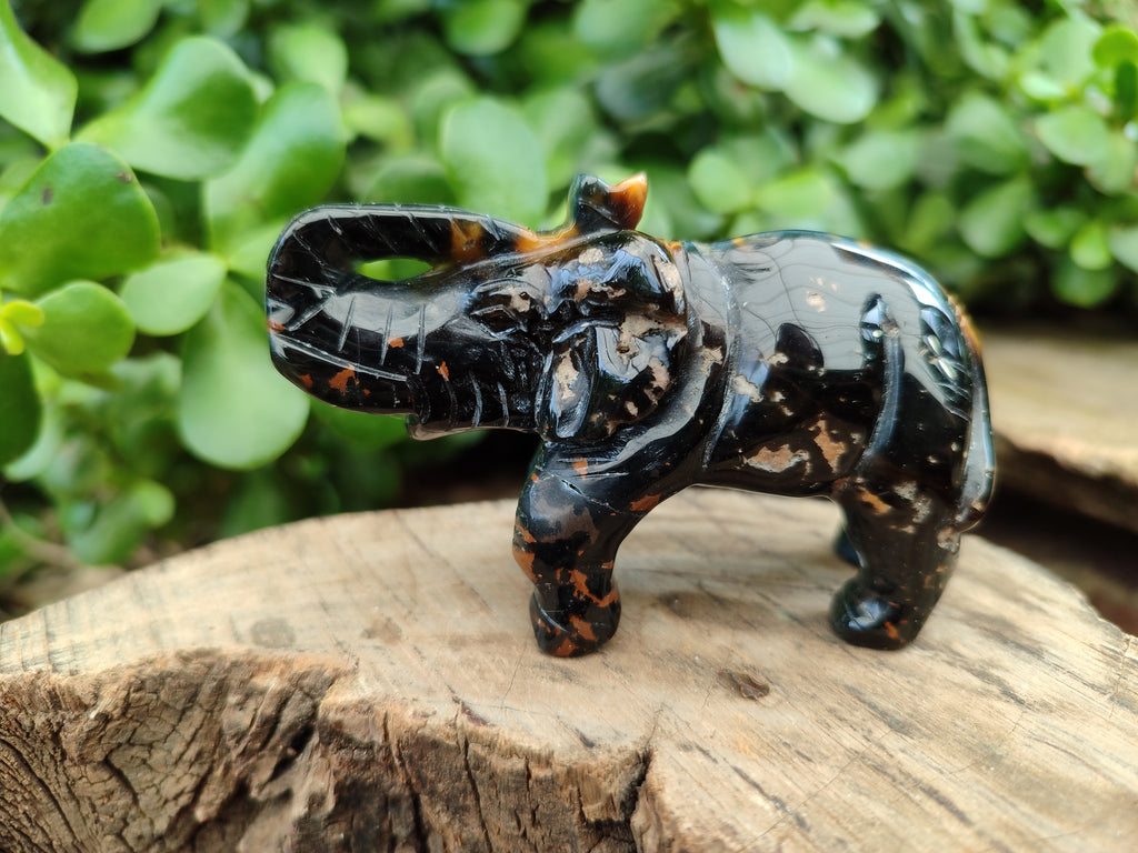 Polished Black Onyx Elephant Carvings - sold per item - From Brazil - Toprock Gemstones and Minerals 