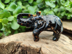 Polished Black Onyx Elephant Carvings - sold per item - From Brazil - Toprock Gemstones and Minerals 