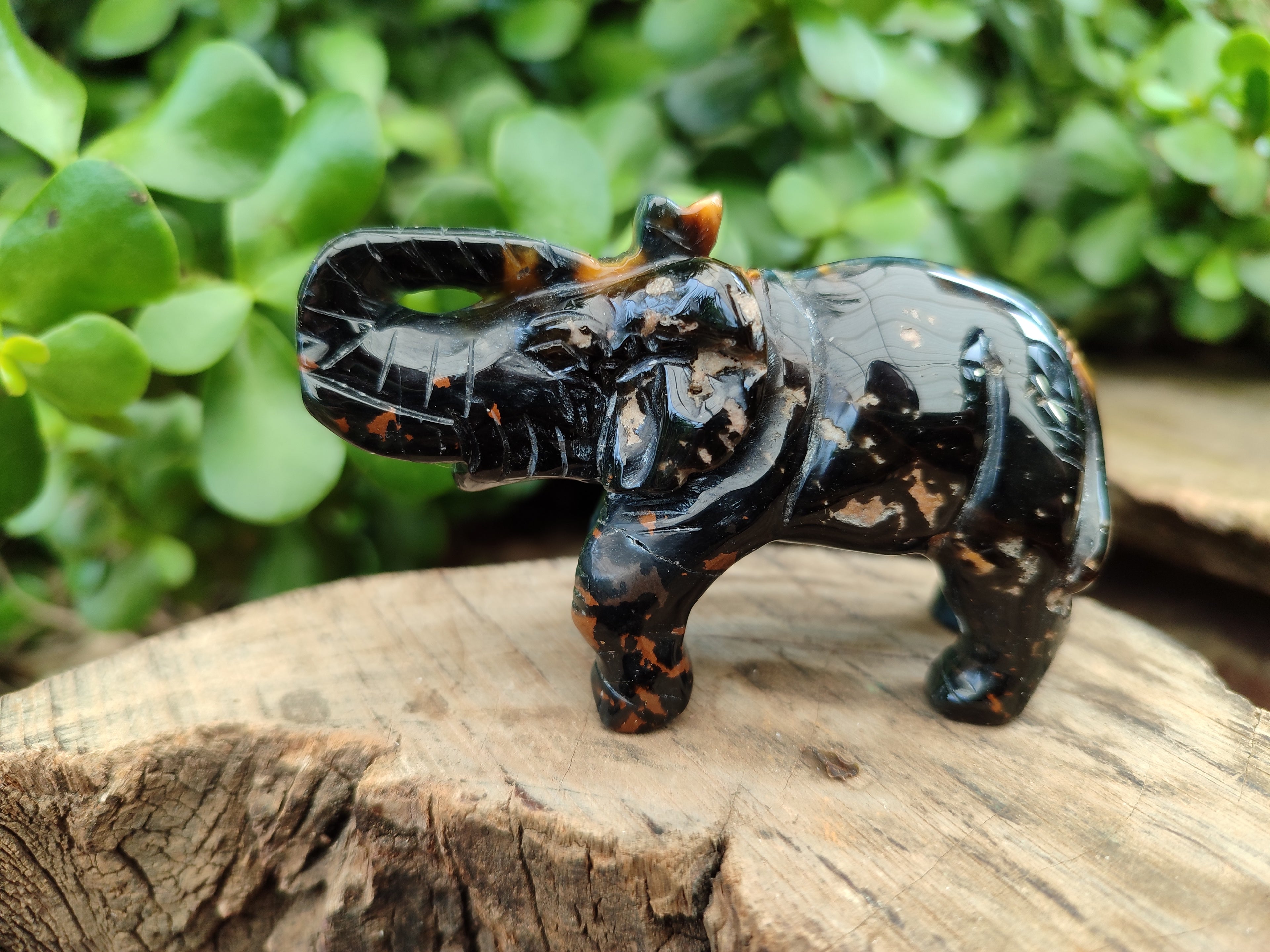 Polished Black Onyx Elephant Carvings - sold per item - From Brazil - Toprock Gemstones and Minerals 